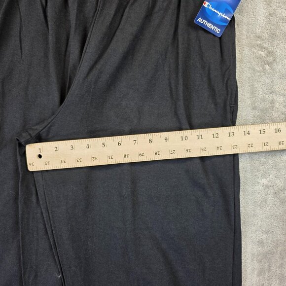 Champion Pants Mens Large Black Lounge Sweatpants Embroidered Logo 100% Cotton - Picture 7 of 12